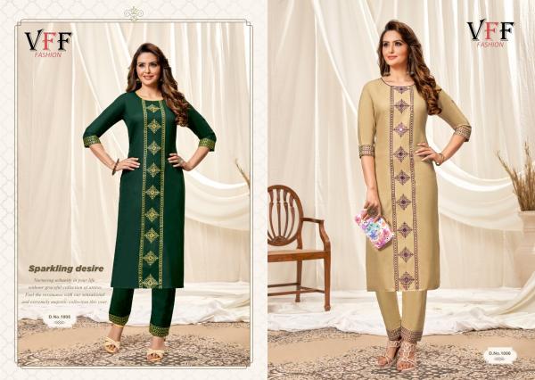 VFF Taniya Beautiful Embroidery Kurti With Bottom 